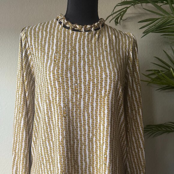 MICHAEL  Michael Kors Chain Link Print Blouse - Picture 1 of 6